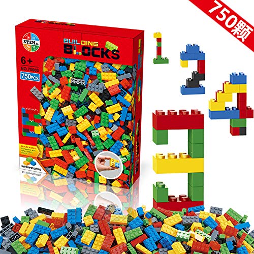 Building Blocks 1000 Pieces Set, Building Bricks Creative DIY Interlocking Toy Set Random Colors Mixed Shape ABS Puzzle Construction Toys Set for Kids and Toddlers (1000PCS)