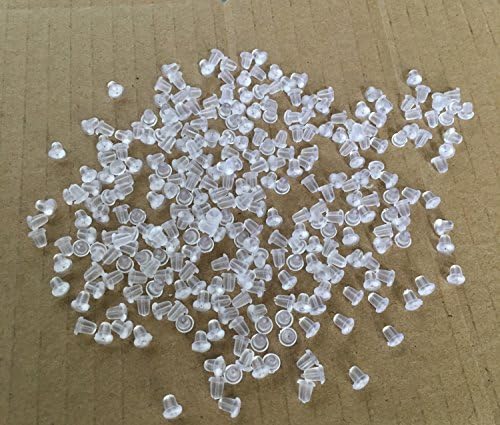 Peroine 300Pcs Clear Earring Backs replacements Caps Stoppers Plugs Findings Rubber