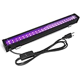ycponggon Upgraded 1 Pack 24W LED Black Light Bar, Black Lights Party Supplies for Halloween Glow Fluorescent Party Bedroom Game Room Body Paint Stage Lighting