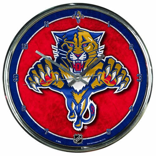 NHL Florida Panthers Chrome Clock