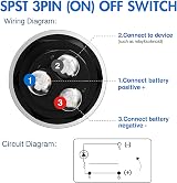Gebildet Universal SPST 12V-24V 50A Push Start Ignition Button Red view 5
