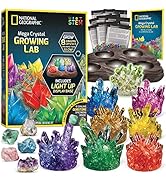 NATIONAL GEOGRAPHIC Mega Crystal Growing Lab - 8 Vibrant Colored Crystals To Grow with Light-Up D...