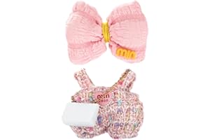 ALTRJO Doll Clothes for Labubu 17cm Have a Seat & Exciting Macaron & Big into Energy Series Dolls, Luxury Chic Series for 17cm Dolls Accessories (Heart Dress+Hairband+Bag)