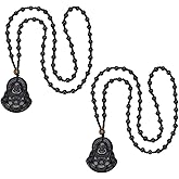 UNICRAFTALE 2Pcs Laughing Buddha Pendant Necklace Buddha Beads Chain Necklace Imitation Jade Buddhas Guanyin Crystal Beaded Rope Chain Gemstone Lucky Amulet Jewelry Gift for Women Men