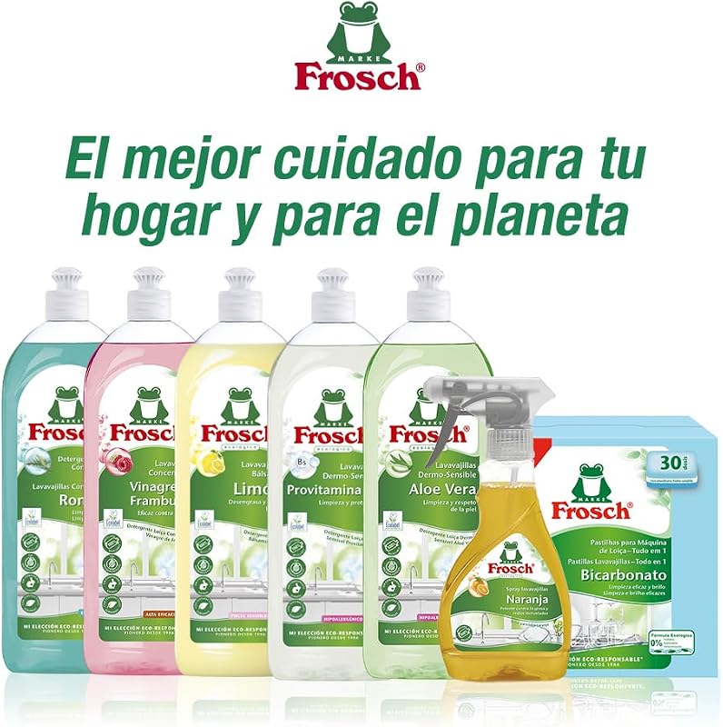 Spray Lavavajillas Naranja Pack 8x300ml - Limpiador Desengrasante con Extractos Naturales - Elimina Grasa e Incrustaciones