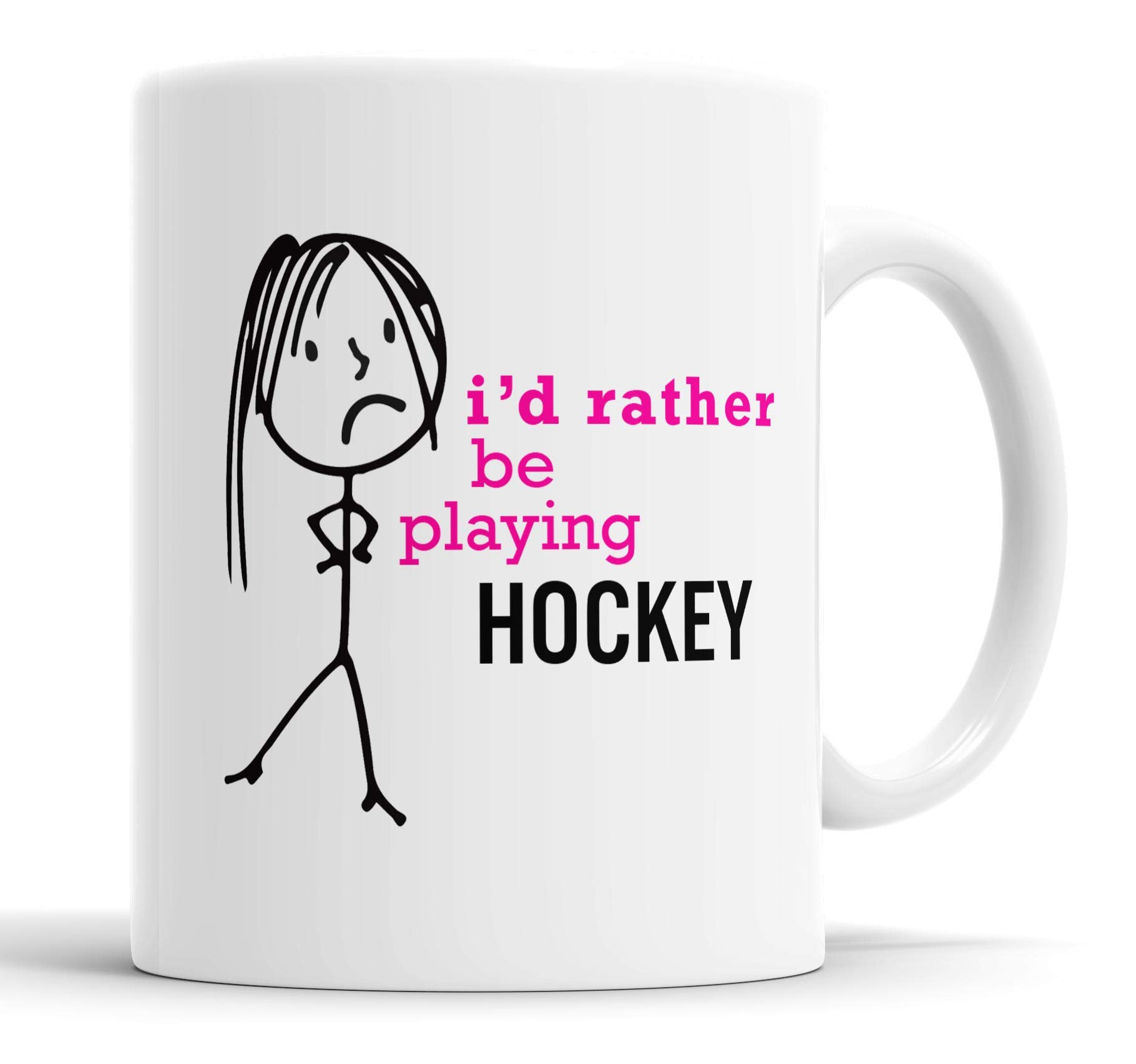 Faithful Prints Ladies I'd Rather Be Playing Hockey Mug Novelty Hobby Mum Sister Auntie Grandma Nan Friend Funny Humour Gift Cup Birthday Christmas, Ceramic Mugs