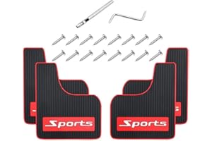 TEMPSNOW 4PCS Car Mud Flaps Universal Rubber Mudguard Soft No Collision Front and Rear Fender Splash Guards Mud Flaps for Cars