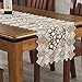 ASG Embroidered Floral Elegant Beige Lace Fall Table Runner Thanksgiving Table Runners,16 by 72 inch, Beige