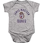 James Madison University JMU Official Dukes Logo Head Unisex Infant Snap Suit for Baby,Athletic Heather, 6 Months