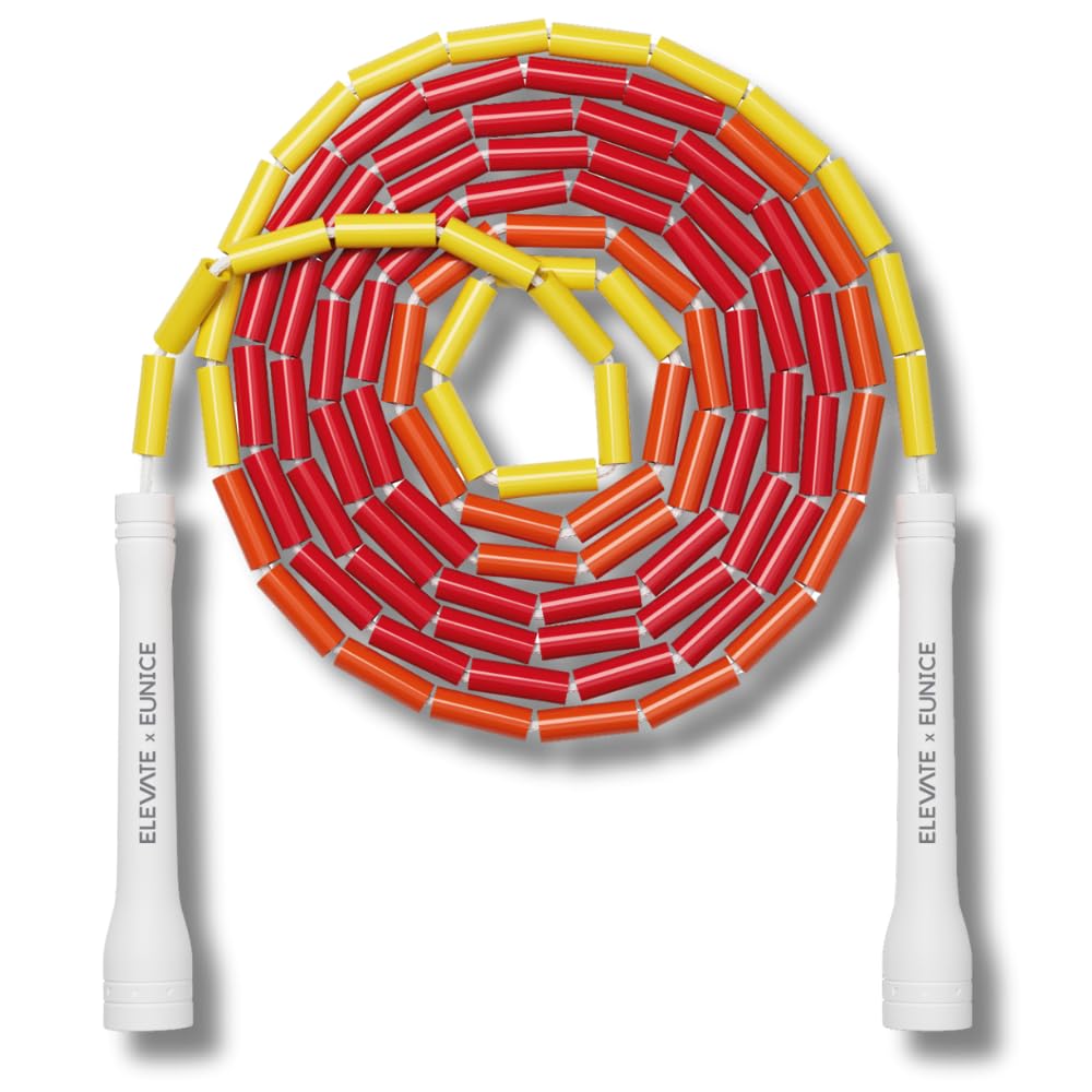 Elevate Rope Beaded Skipping Rope Adjustable 3 m with Free Training App – Rhythm & Control for Cardio, Freestyle, Footwork & Beginners