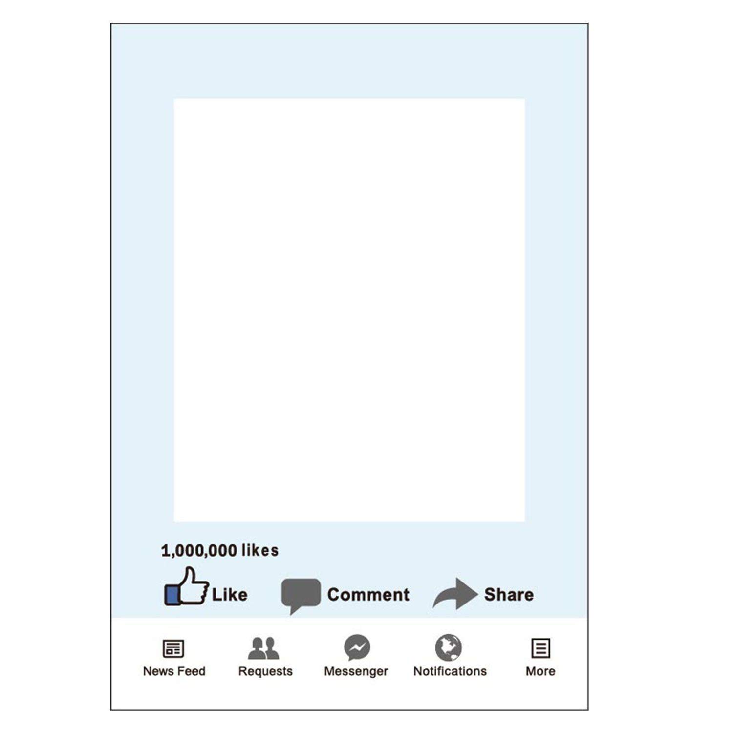 WedDecor Large Social Media Style Photo Booth Prop frame Only Facebook Like, Share, Comment for Get-together, Corporate Event, Birthday, Wedding, Parties