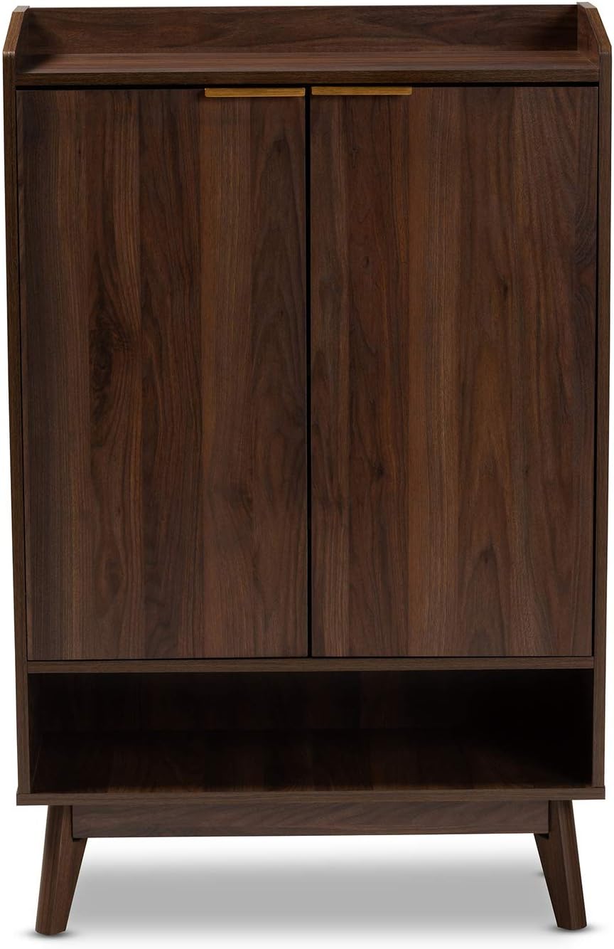 baxton studio shoe cabinet on Amazon Com Baxton Studio Lena Mid Century Modern Walnut Brown Finished 5 Shelf Wood Entryway Shoe Cabinet Furniture Decor