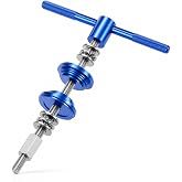 QWORK Bicycle Headset and Bottom Bracket Installation Tool, Fits 1, 1-1/8, 1-1/4, 1.5 inch &ndash; Ball Bearing Design for MTB, Road Bike Repair &ndash; BB Axle Press In Tool with T-Handle, Blue