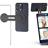 Laptop Phone Mount Magnetic Phone Holder for Monitor for MagSafe iPhone 17/16/15/14/13/12 & All Phones Phone Side Mount Adapt