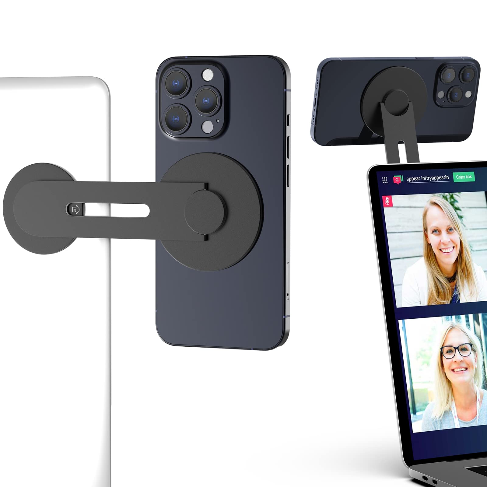 Photo 1 of Laptop Phone Mount Magnetic Phone Holder for Monitor for MagSafe iPhone 17/16/15/14/13/12 & All Phones Phone Side Mount Adapter for Computer Monitor Display for Tesla, Phone Laptop Bracket Accessories