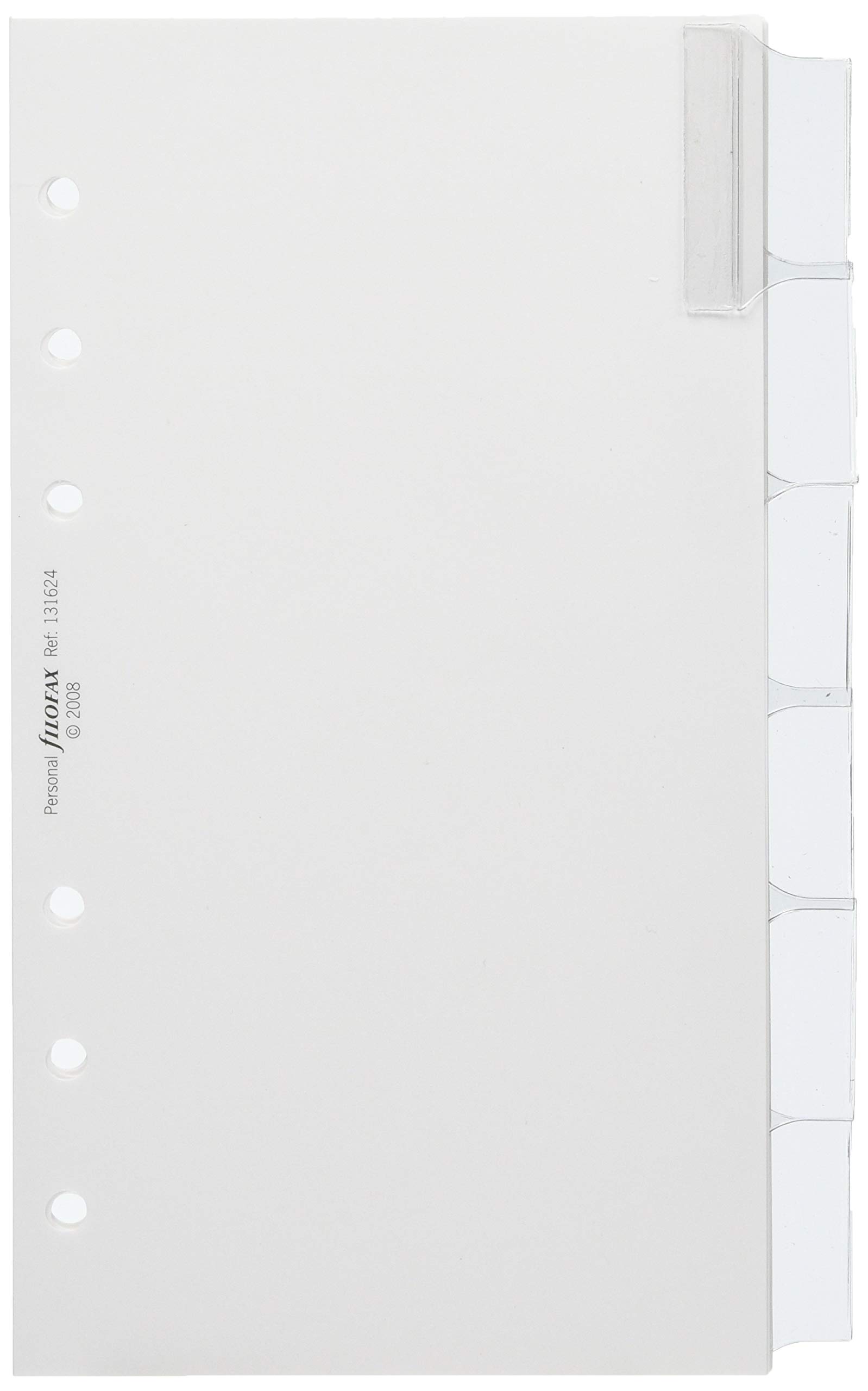 Personal Blank index white with multi-coloured labels 6 tabs