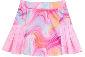 JESKIDS Girls' Tennis Golf Skirts with Shorts Pickleball Athletic Pleated Skort 6~13T
