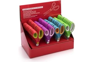Kalatic Students Scissors (48 Pairs Teacher Pack, Rounded-tip, 7- Inch) - 7’’ Soft Touch Blunt Kids School Student Scissors Shears KT-009-R48-A (Pack of 48)
