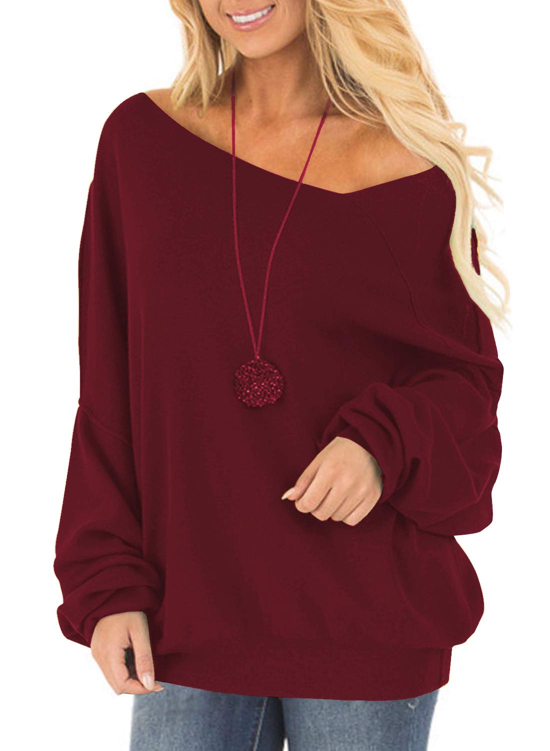 Off One Shoulder Slouchy Baggy Sweater