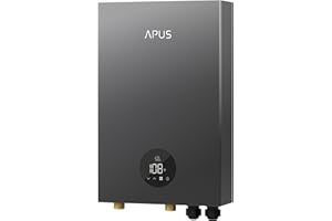 27kW Tankless Water Heater Electric, APUS 240V On Demand Instant Hot Water with Memory Function & LED Display, Energy-Saving Whole Home Water Heating System, Up to 6.5 GPM and Space Saving Design