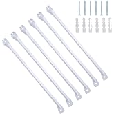 6 Pcs Support Brackets for Wire Shelving, 17 inches Closet Wire Shelf Brackets with Anchors and Pins for Installation