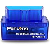 Panlong OBD2 Scanner Bluetooth OBDII Diagnostic Tool Car Code Reader Turn Off Check Engine Light Support Android