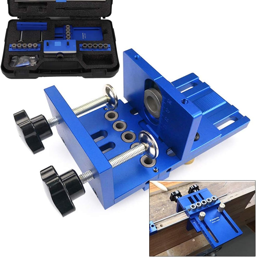 28Pcs Dowelling Jig Set Wood Dowel Position Cam Kits Aluminium Alloy Tools Home Blue Aluminum Alloy Dowel Jig For Precision Woodworking