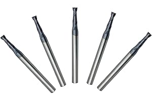 LU&MN Carbide Square End Mill - 2 Flute - 3/32"-2T (5 Piece, 3/32") - for Milling Alloy Steels, Hardened Steel, Metal & More – Mill Bits Sets for DIYers & Professionals