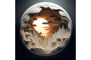 Bgraamiens Puzzle-Dawn- 3D Visual Dawn Inside a Cave 1000 Pieces Round Puzzle for Adult,Unique Puzzle Autostereoscopy Puzzle Hard Challenge Puzzle for Adult