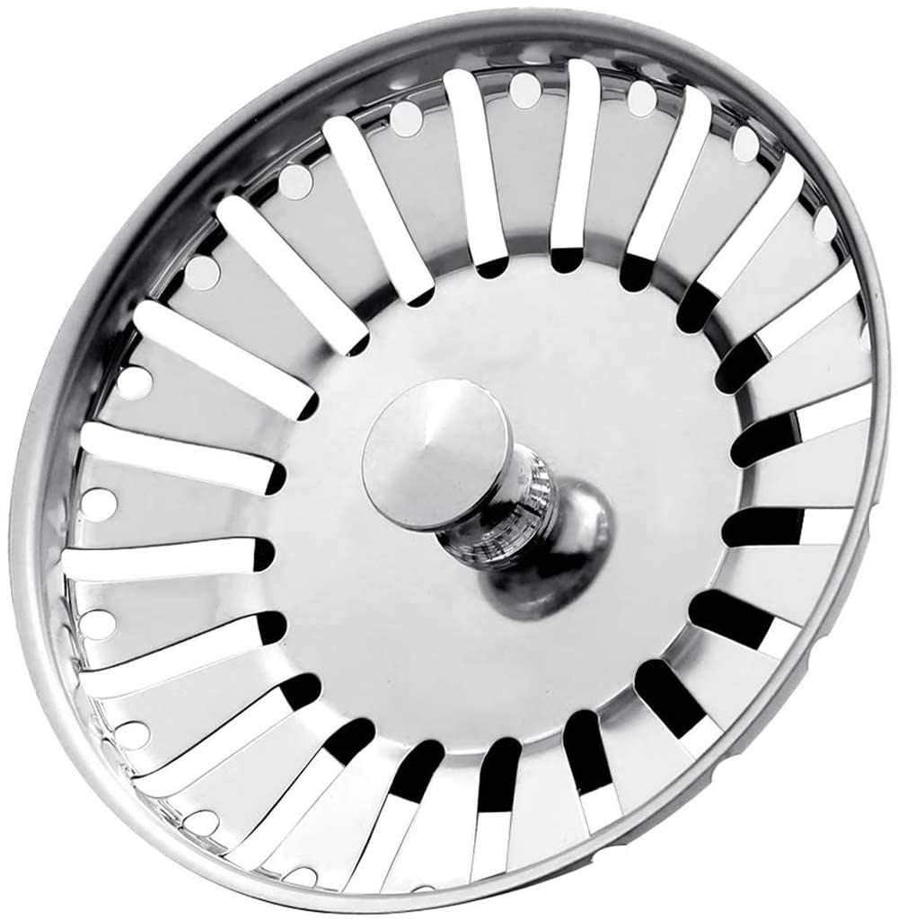 Stadux Stainless Steel Kitchen Sink Strainer Plug, Dual Function Basket Strainer and Plug | Sized for UK Sinks | Strainer waste Plug (Diameter:84mm)