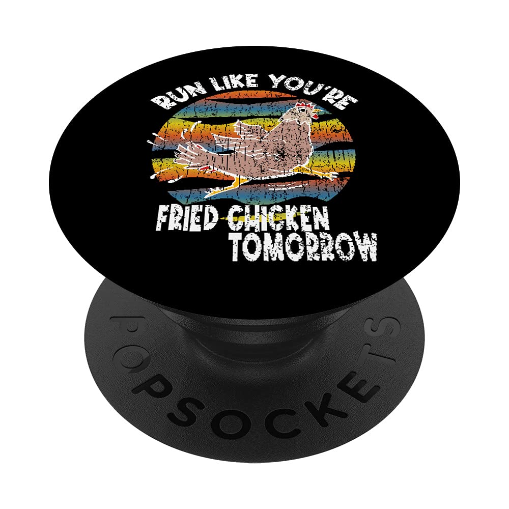 Run Like You're Fried Chicken Funny Eater Lover Graphic PopSockets Swappable PopGrip
