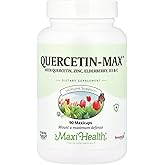 Maxi Health Quercetin 500mg Capsules – Zinc Supplements for Women and Men – Non-GMO, Kosher, and Gluten-Free Quercetin Supplements with Elderberry Vitamin C and Zinc (90 Veg Capsules)
