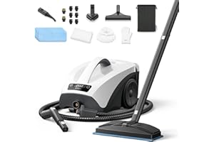 GROBELL Steam Cleaner: 40s Fast Heating-0.66Gal (2.5L) Large Tank-21 PCS Kit-No Cooling-Refill Anytime-Detachable Hose Multi Portable Steamer Mop for Home Car Bed Furniture Tile Grout Floor Cleaning