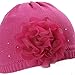Tou Baby Girl's Winter Flower Hats Diamante Princesses Hats Crochet Caps 1-7t (1-2T, Red)