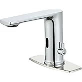 Halo Sanitary Quick Install Sink Chrome Motion Sensor Faucet.Touchless Mixer with Deck Plates.NO Wiring Needed