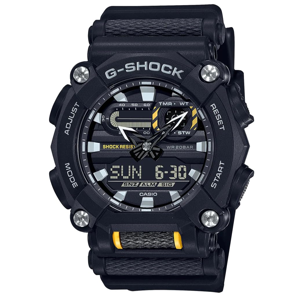 Casio Gents 50.00mm Quartz Watch with Black Analogue - Digital dial and Black Plastic/Resin Strap Strap GA-900-1AER