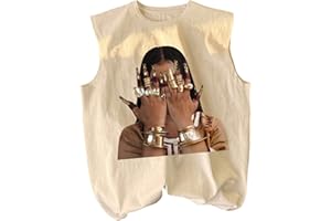 RoseSeek Retro Graphic Tank Top for Men Women Crew Neck Summer Sleeveless Tops Hippop Streetwear