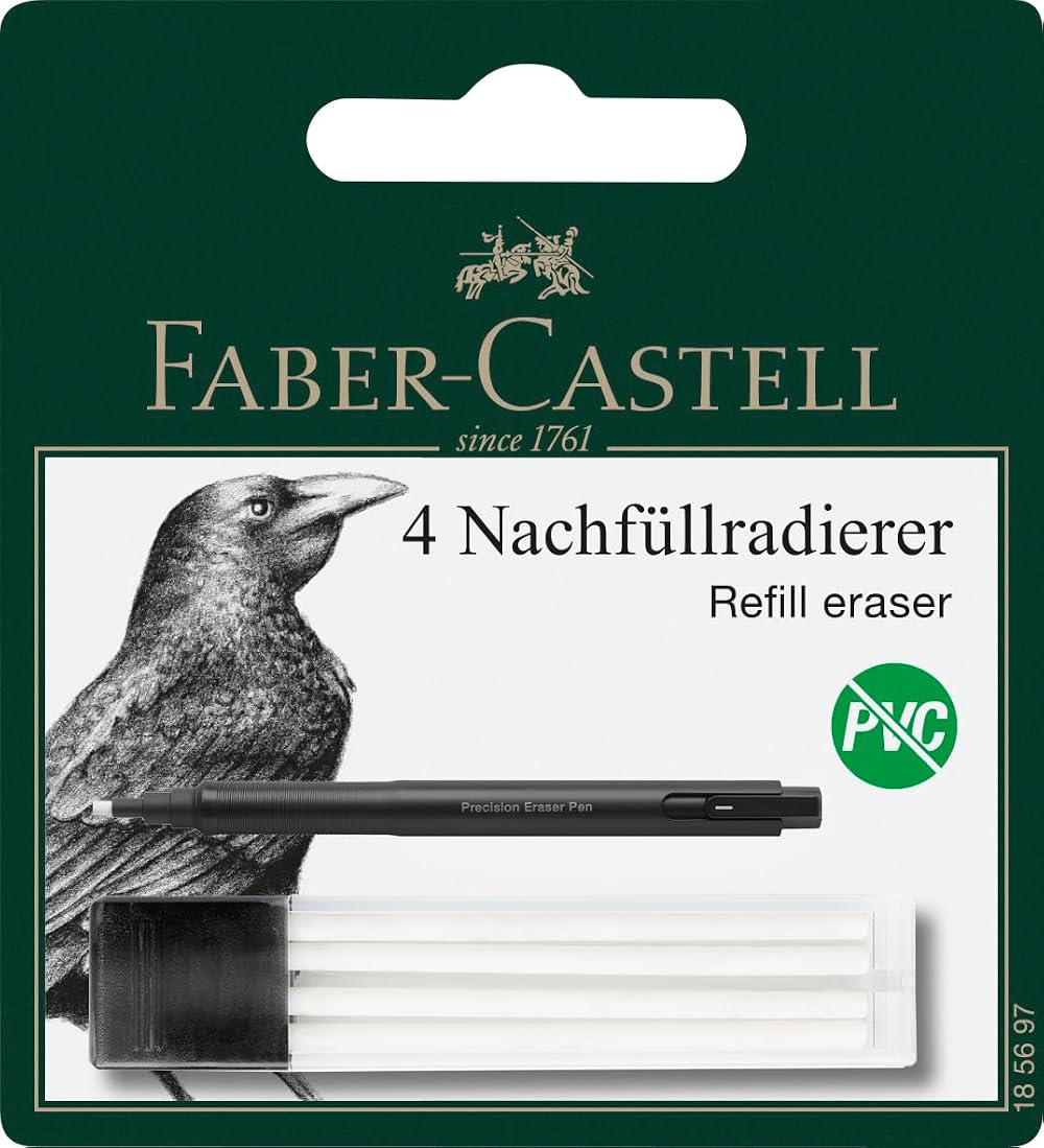 Faber-Castell 185697 Replacement Eraser Precision Eraser Pen 4 Refills
