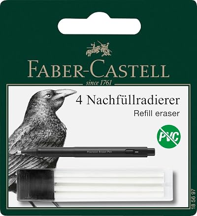 Faber-Castell 185697 Replacement Eraser Precision Eraser Pen 4 Refills