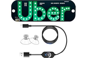 MASCHSEA Light Sign for Car, Green Light Decal for Car Windshield with Suction Cups, USB Type-C Touch Dimmer Switch Cable