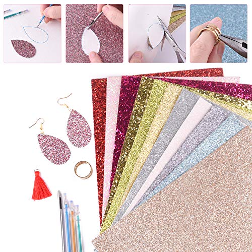 MIAHART Leather Earring Making Kit 32 pcs Faux Leather Sheets with Earring Hooks, Jump Rings, Templates, Tassels and Tools for Earring Making Supplies(6 x 8.3 inch) - Thumbnail 5