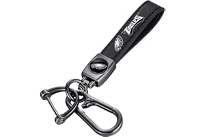 Aollpu Genuine Leather Car Keychain,Universal Heavy Duty Metal Key Chain Accessories, Keychain with 360 Degree Rotatable Snap