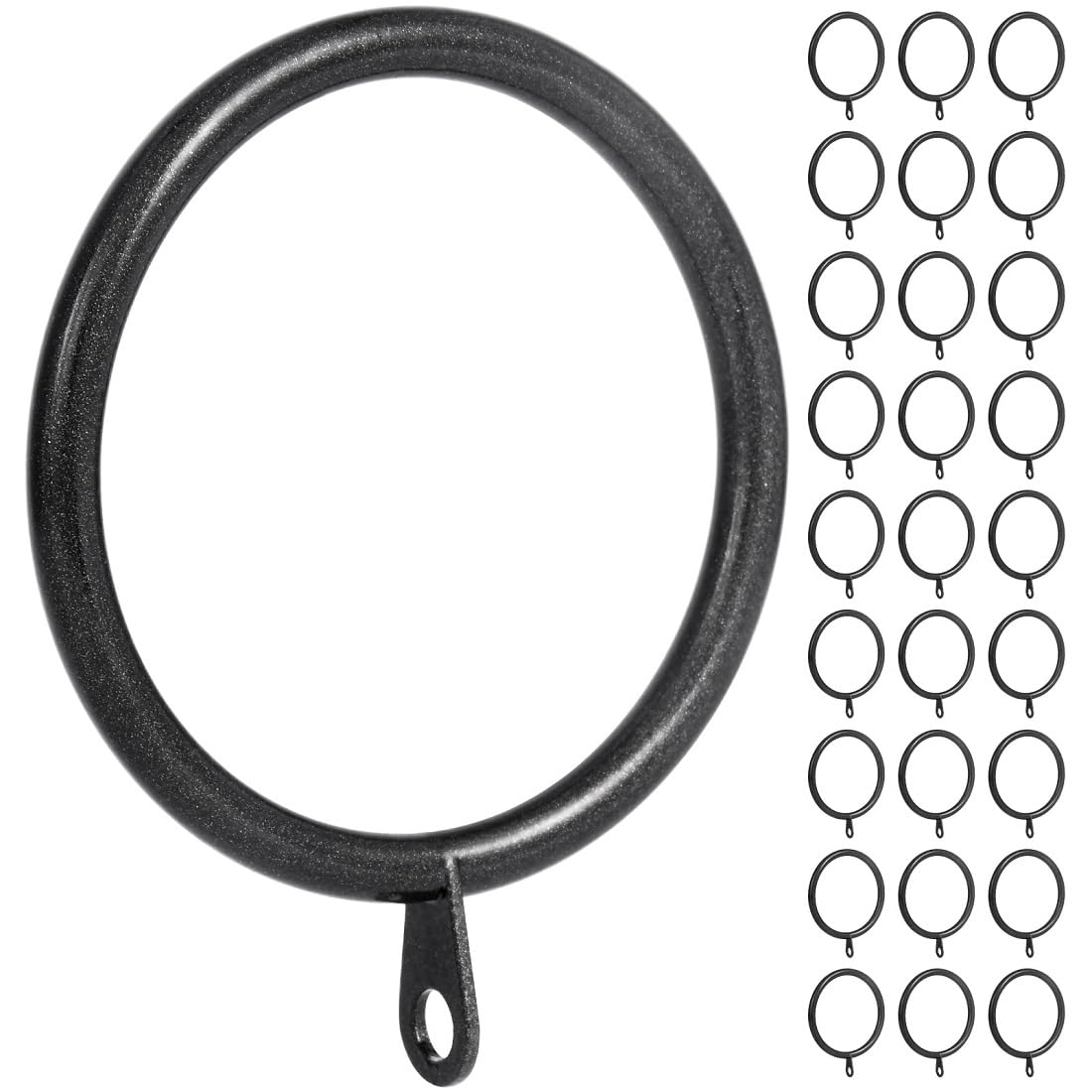 Photo 1 of Metal Curtain Ring, 2 inch Inner Diameter,with Flat Eyelet,Fits up to 1.7 inch Drapery Rod (Oil Rubbed Bronz-28pcs)