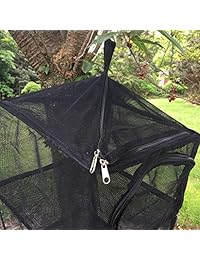 Wealers - Red de almacenamiento y almacenamiento de alimentos para exteriores, 3 niveles, para camping, barbacoa, picnic, protección de comida, organizador | repele insectos y insectos | más rápido para hierbas, ropa, platos de secado | plegable