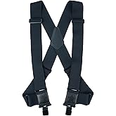KUNN Men's Suspenders Heavy Duty 2 Inch Side Clip Adjustable Elastic Braces Truck Style Work Suspender