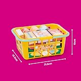 Casdon Colourful Toy Shopping Basket with Branded Food Miniatures 2+ Yellow view 6