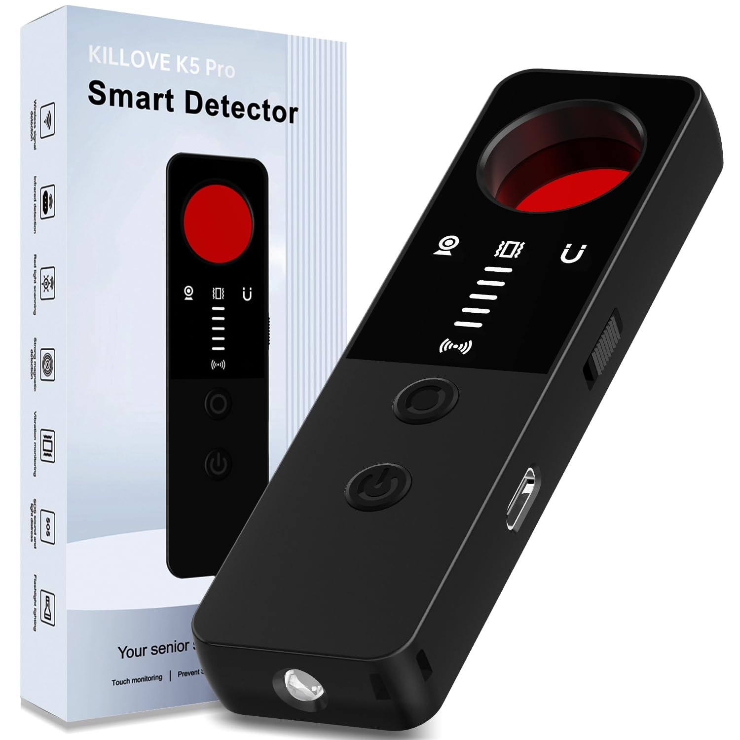 Photo 1 of Hidden Camera Detectors Camera Detector - Anti-Spy Camera Detector Bug Detector GPS Tracker RF Signal Scanner Listening Devices Finder Wireless for Bathroom Office Hotel Airbnb Travel Car (Black)