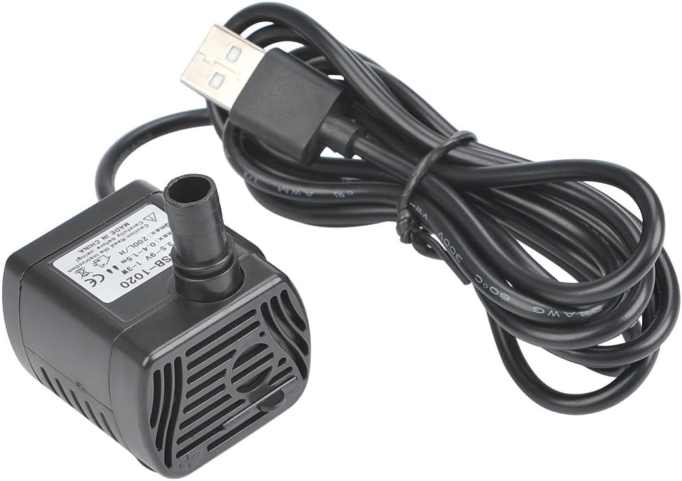 ATPWONZ Mini USB Submersible Water Pump 200L/H Ultra-quiet Aquarium Fountain Pond Pump for Fish Tank Water Feature (USB DC 3.5-9V 1-3W)