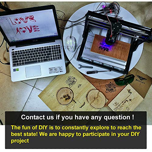 Upgrade 3000MW Laser Engraver CNC 3018 Pro Router Kit Engraving Machine, GRBL Control 3 Axis DIY Mini CNC Machine Wood PCB Milling Machine with Offline Controller + CNC Router Bits + ER11 Extension Ro