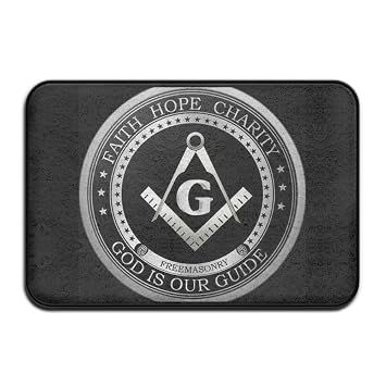 Popkindom Badteppich Cool Freimaurer Logo Schwarz Fussmatte Memory